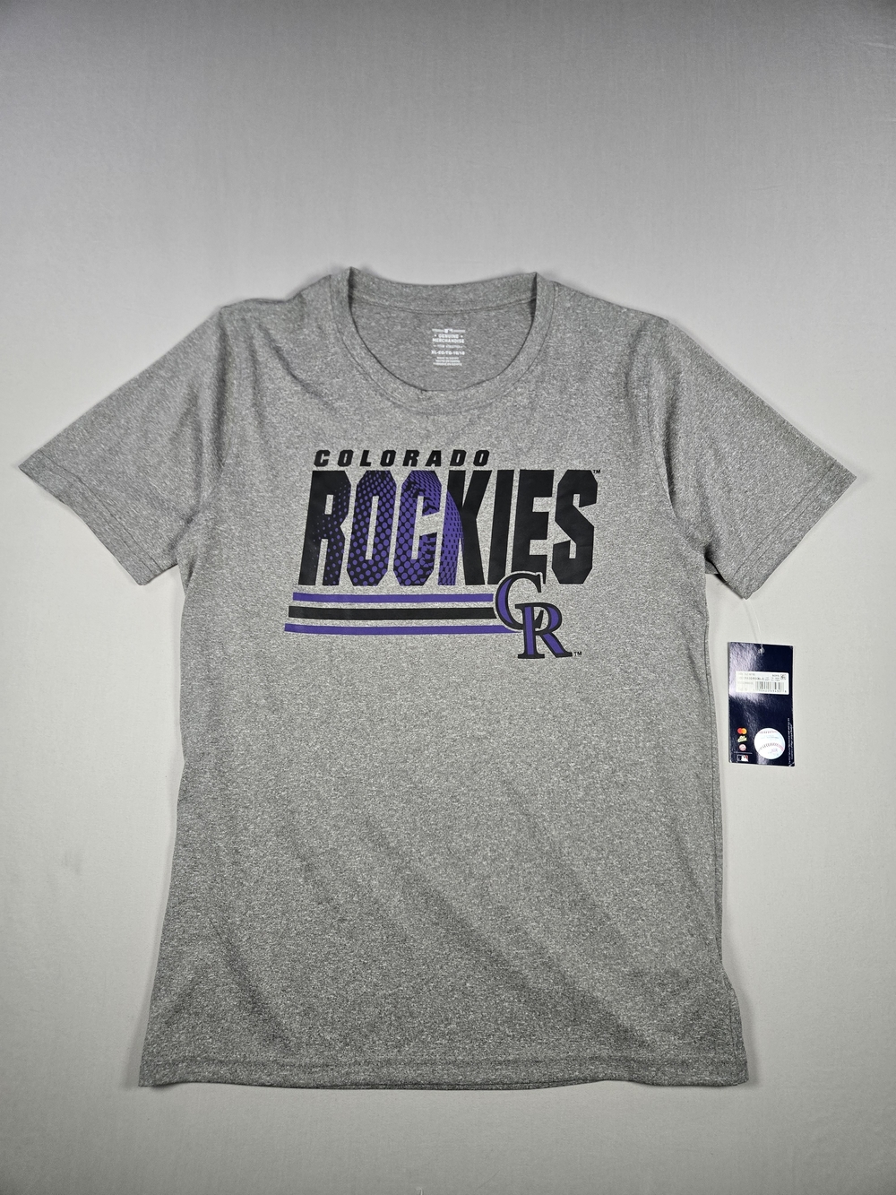 NWT MLB Colorado Rockies Youth XL 16/18 Gray Graphic Tee Shirt